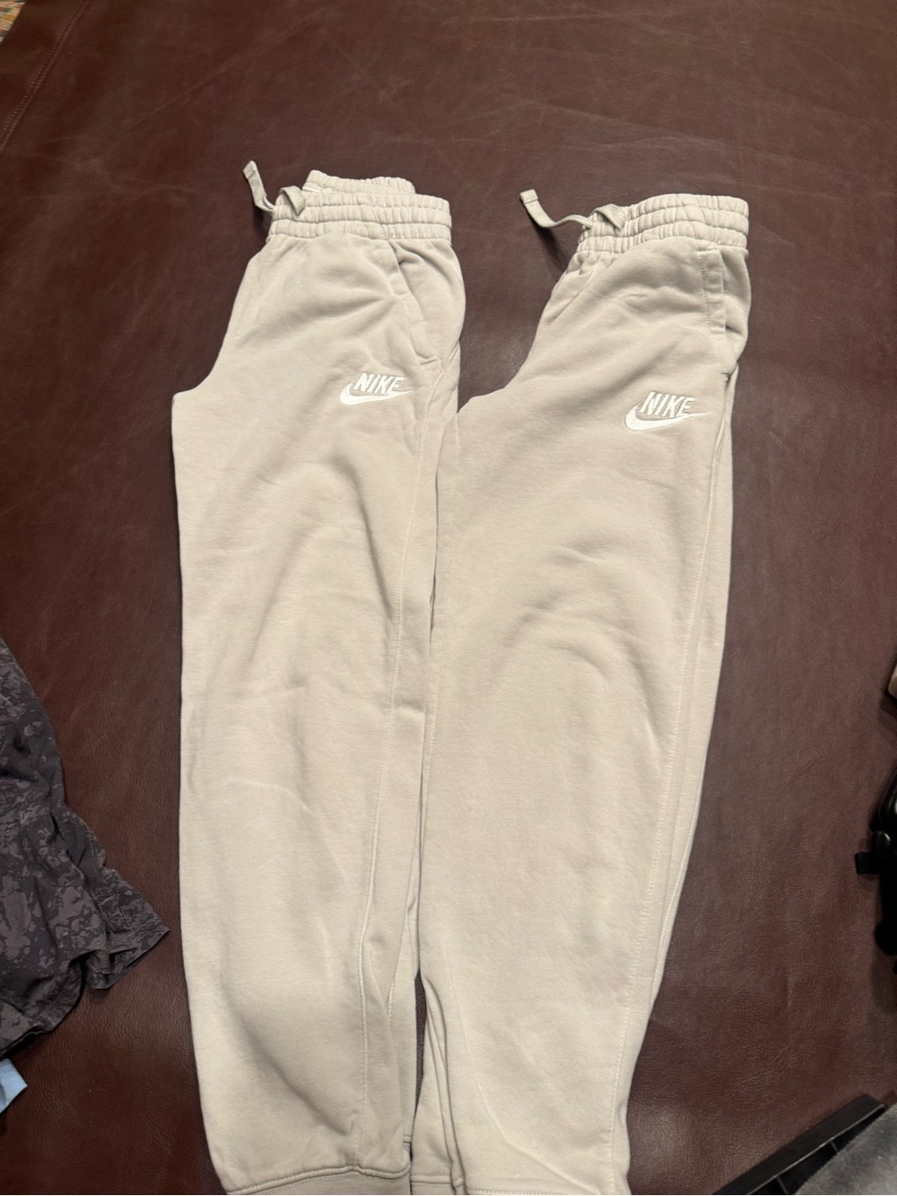 Nike Kids Cream Joggers with White Logo